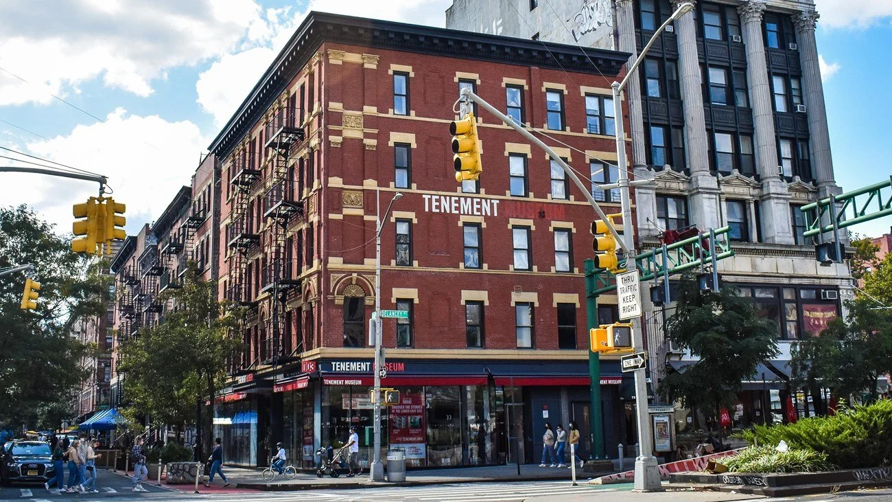 The exterior of the Tenement Museum on the lower east side of New York City