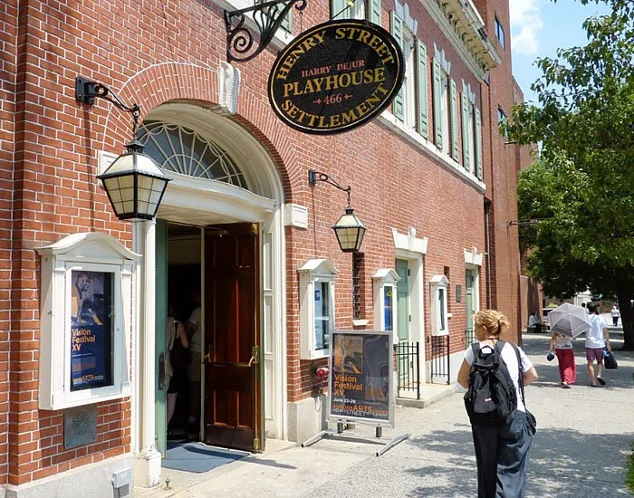 The exterior of a theater playhouse building