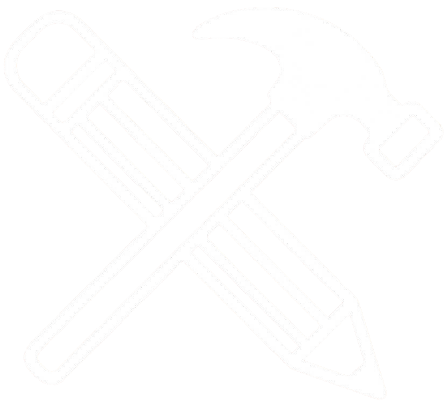 Icon of a pencil and a bottle of glue crossed together.