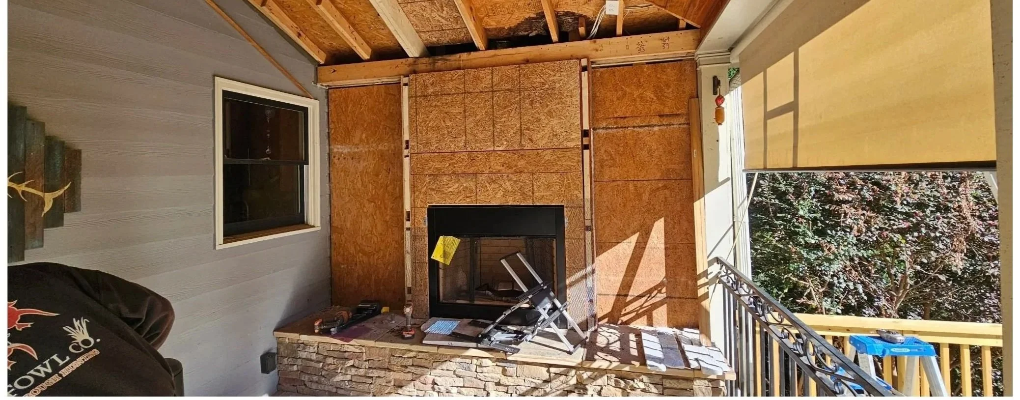 Fireplace renovation before