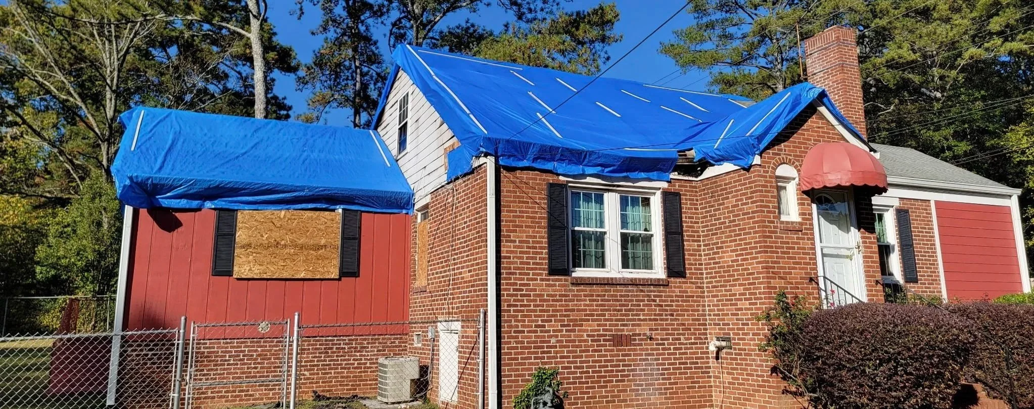 Fire damage tarp service