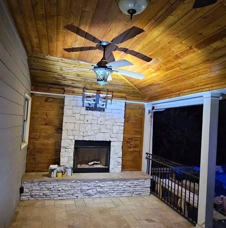 Fireplace renovation after