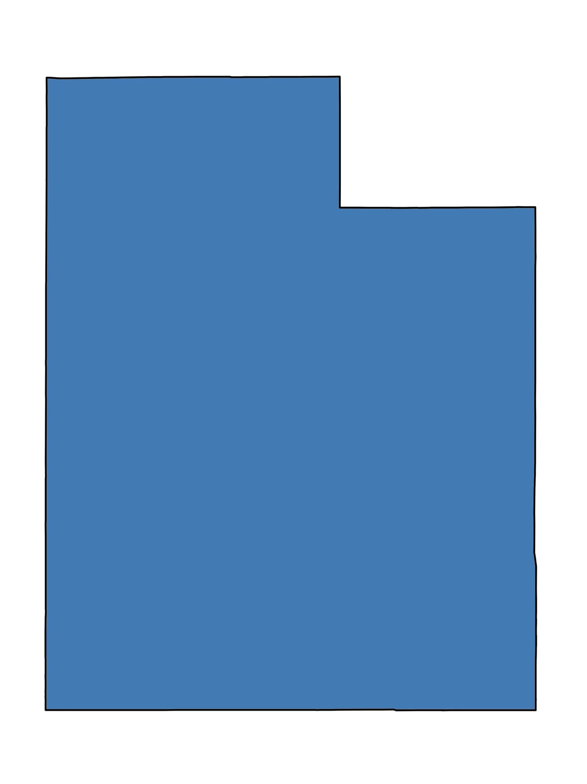 State outline of Utah.