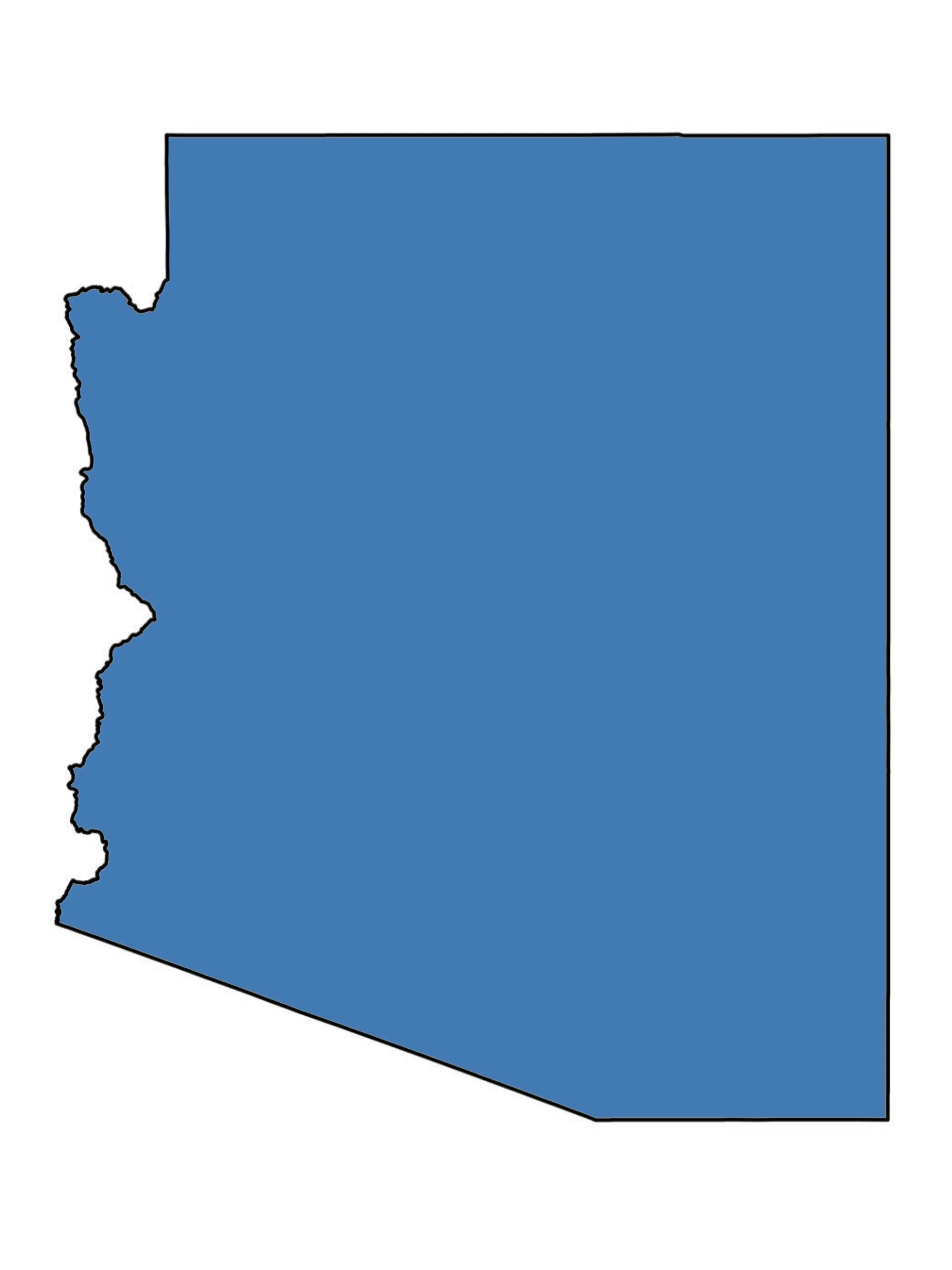 State outline of Arizona.