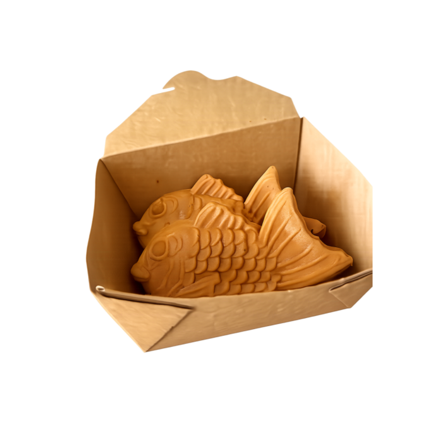Taiyaki, fish shaped waffle. 