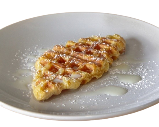 Original Croffle. Waffle with sweet sauce.