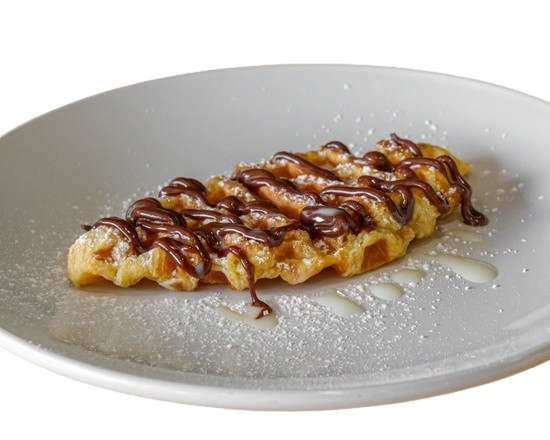 Nutella Croffle. Waffle with nutella syrup.