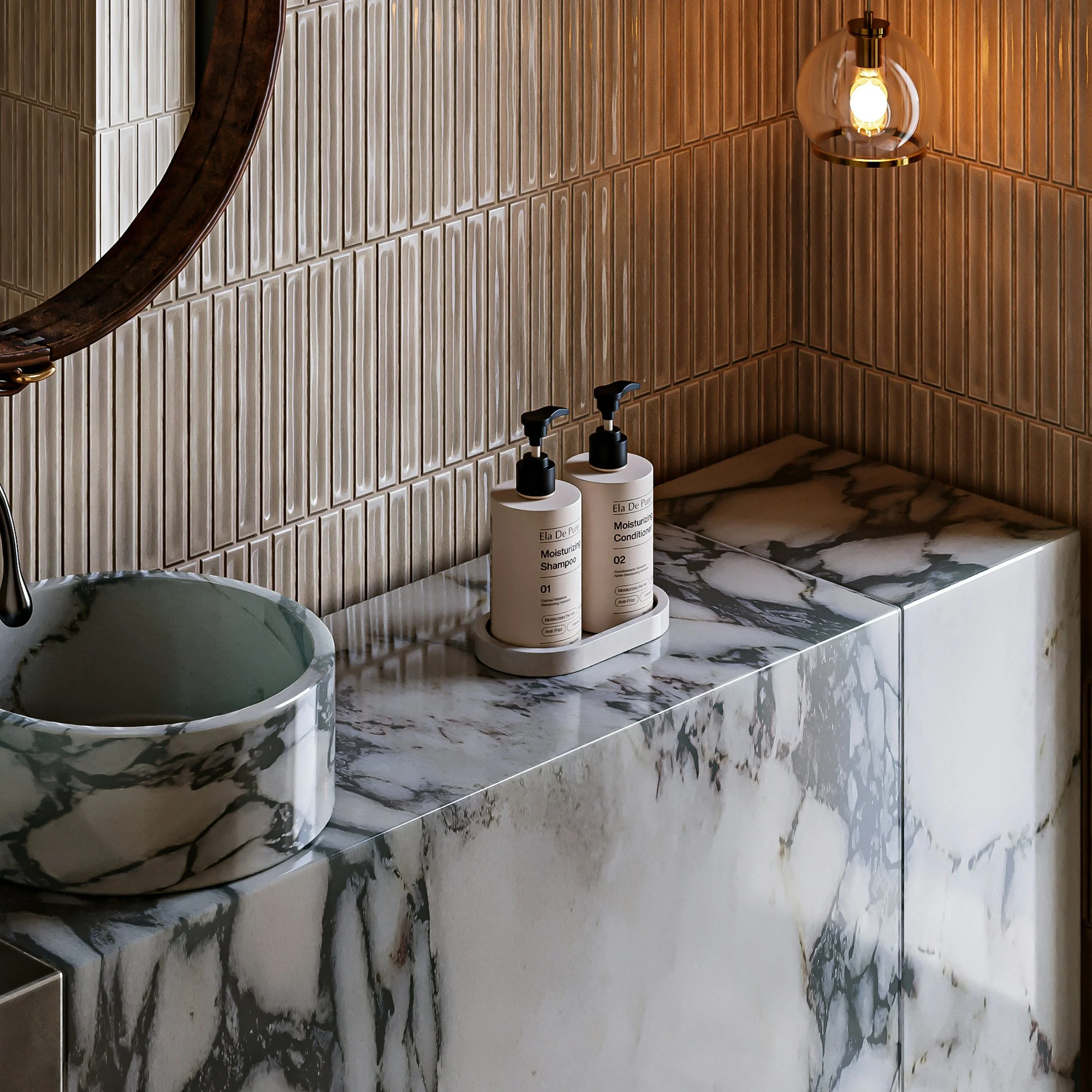 Marble vanity countertop