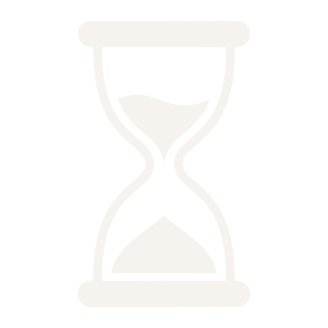Black and white icon of an hourglass with sand inside.