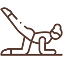 A stick figure person performing a plank exercise.
