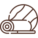 A rolled-up yoga mat or exercise mat