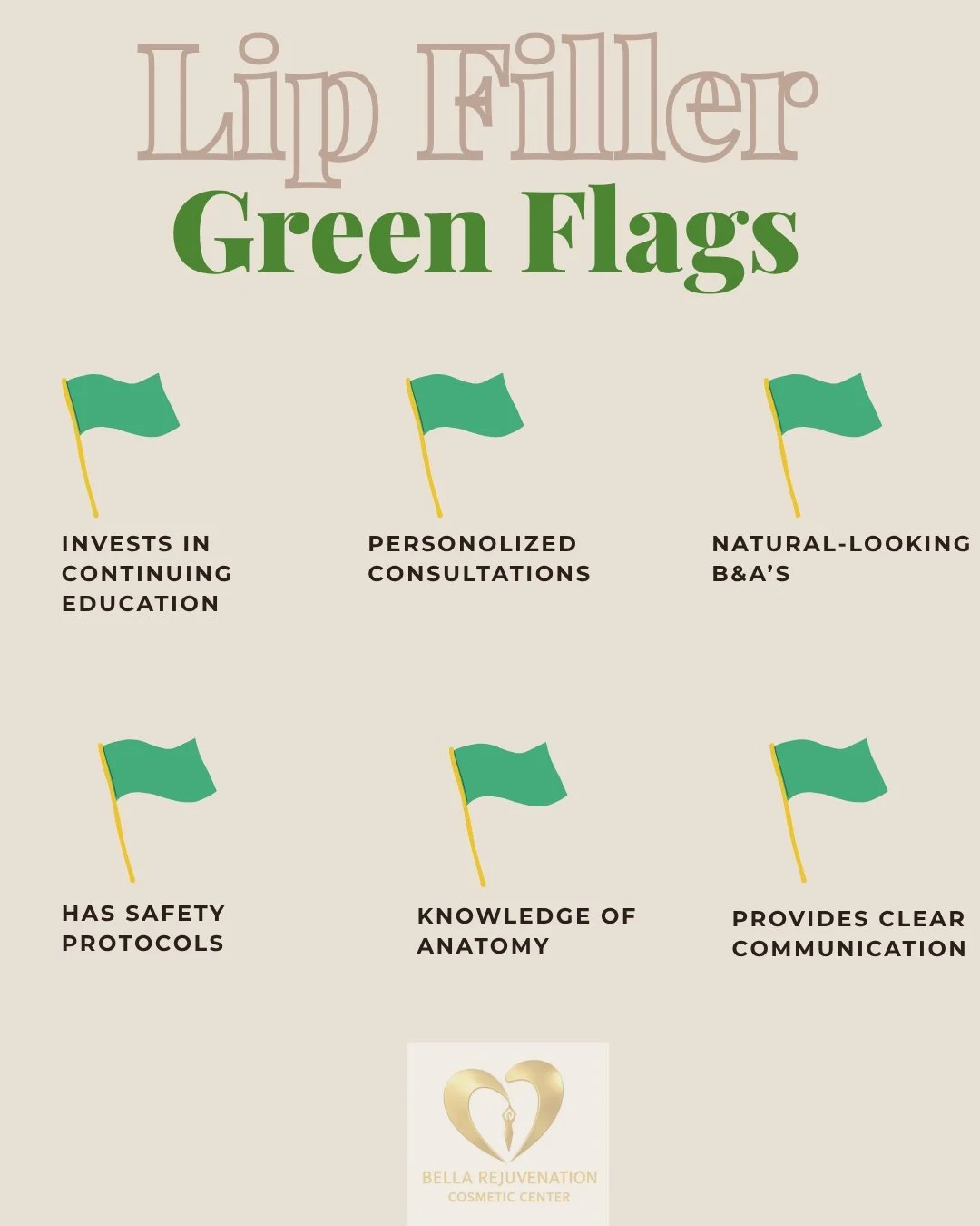 Green Flags of an Injector: What You Should Look For

Not all injectors are created equal. The right injector doesn't just perform treatments&mdash;they educate, assess, and prioritize your safety every step of the way.

At Bella Rejuvenation Cosmeti