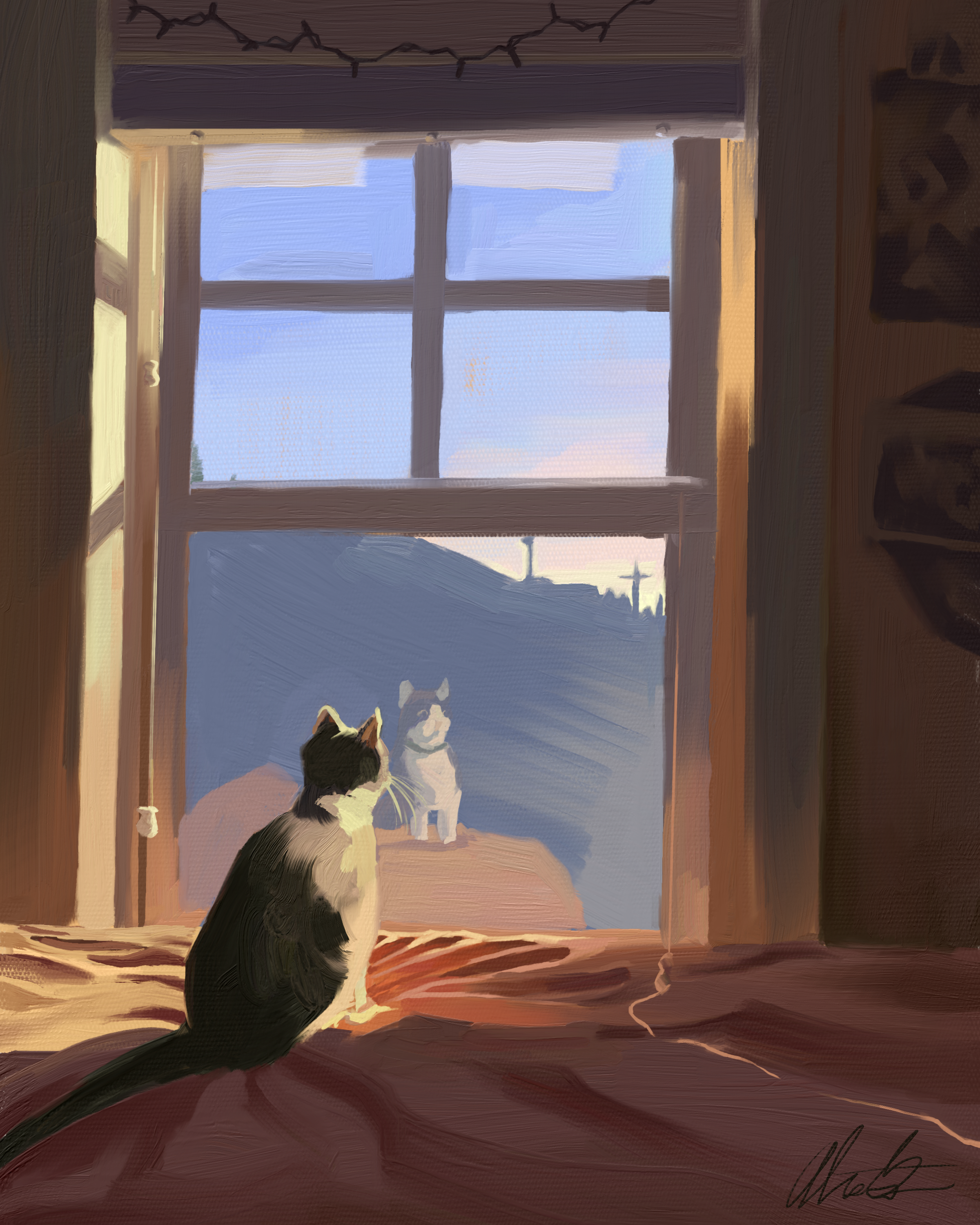 Cat digital painting