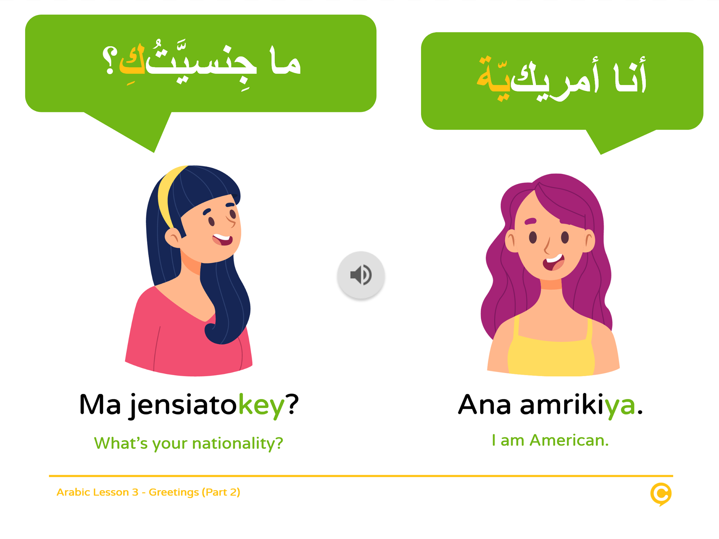 Example conversation in Arabic