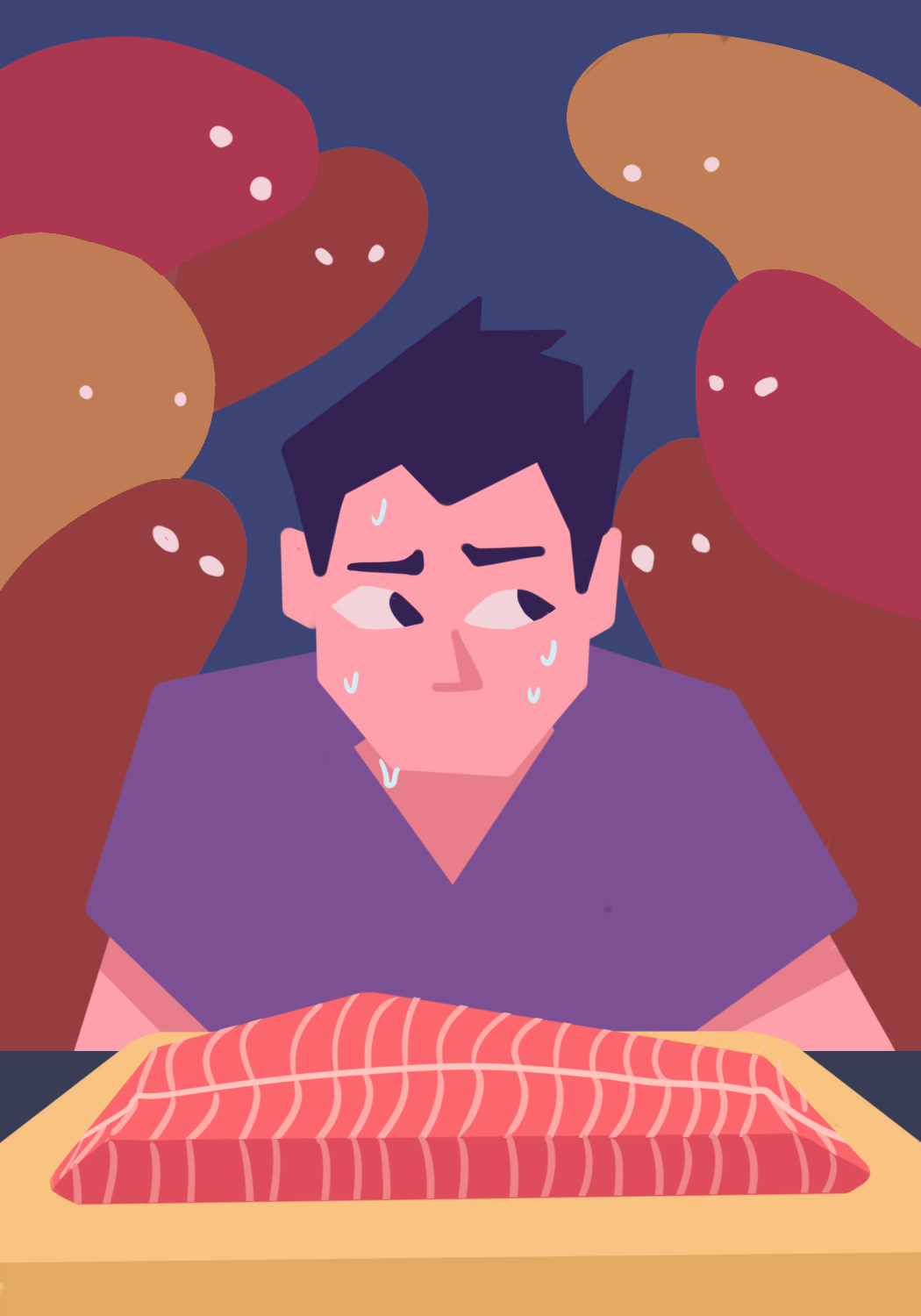 Cooking article editorial illustration
