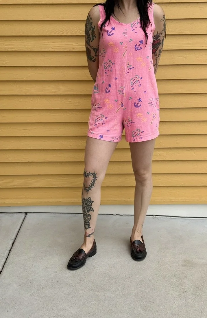 Vintage Silly Fish Cotton Romper