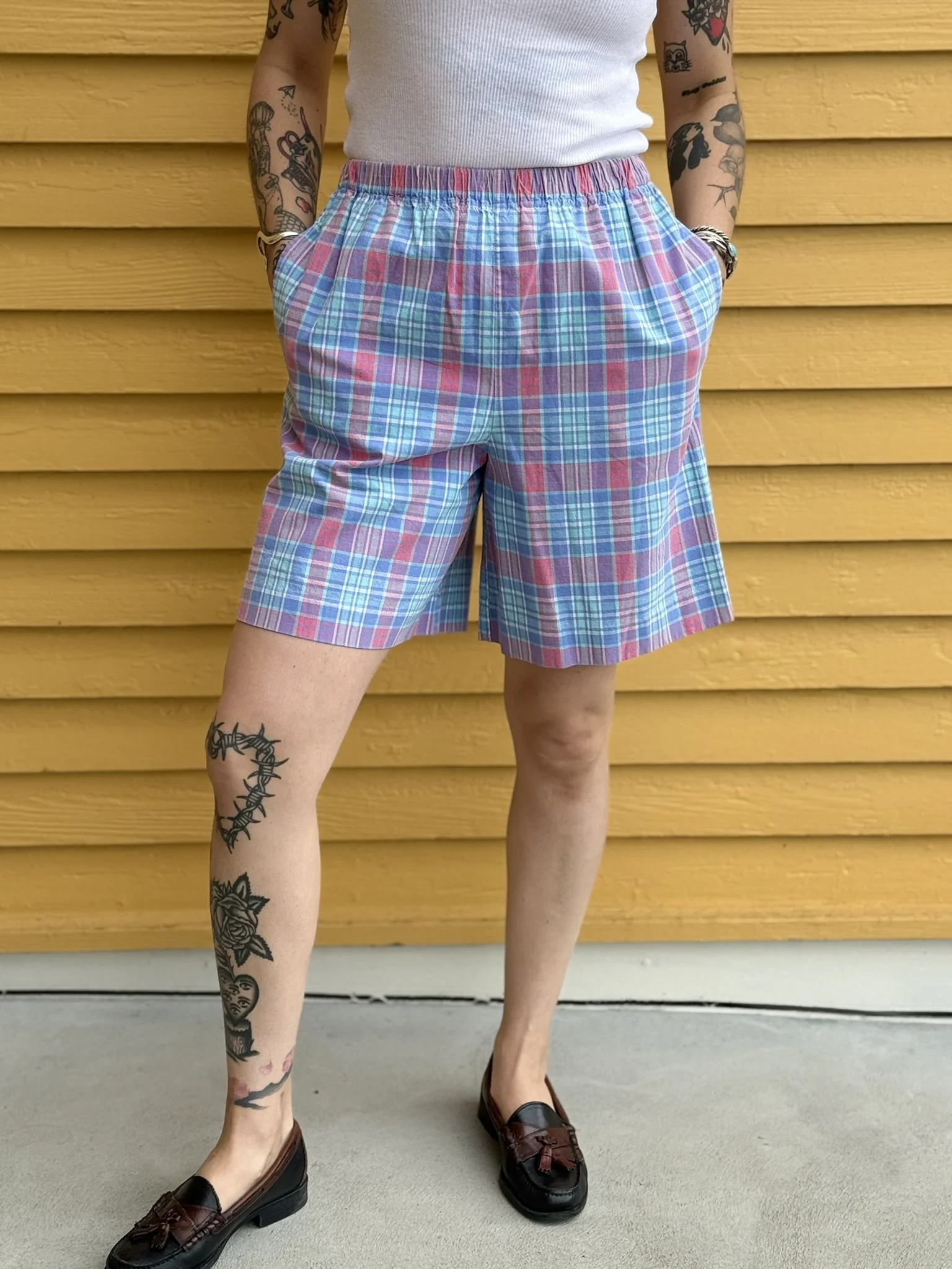 Vintage  Pastel Plaid Shorts by Catalina