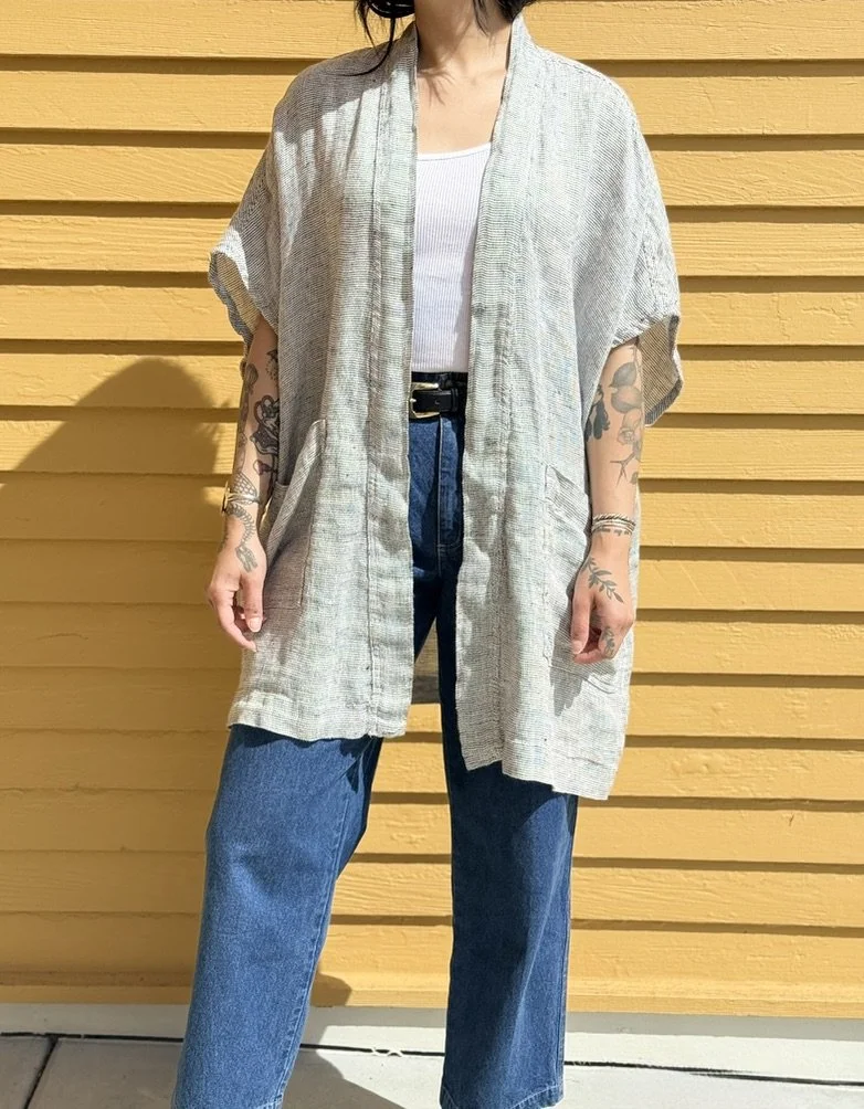 Summer Micro Gingham Kimono