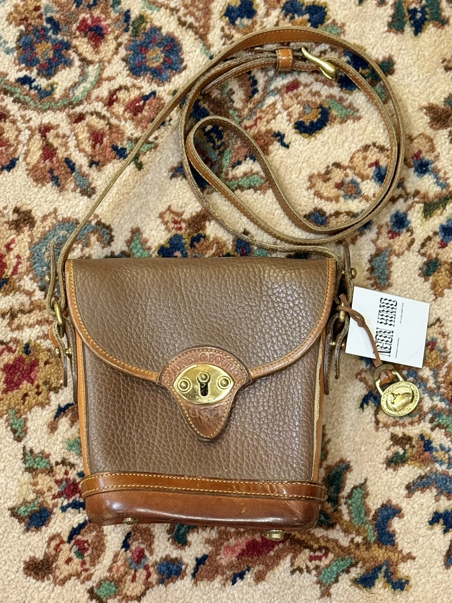 Vintage Chocolate Brown Dooney Cross Body