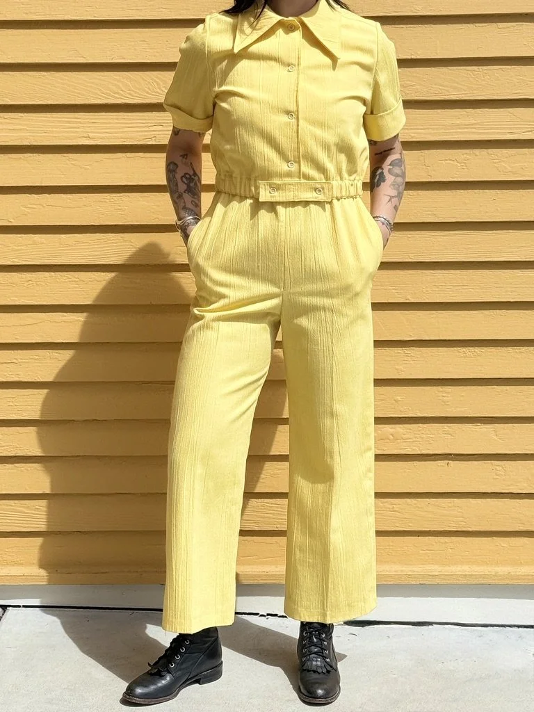 1970s Jumpsuit Set in Lemoncello