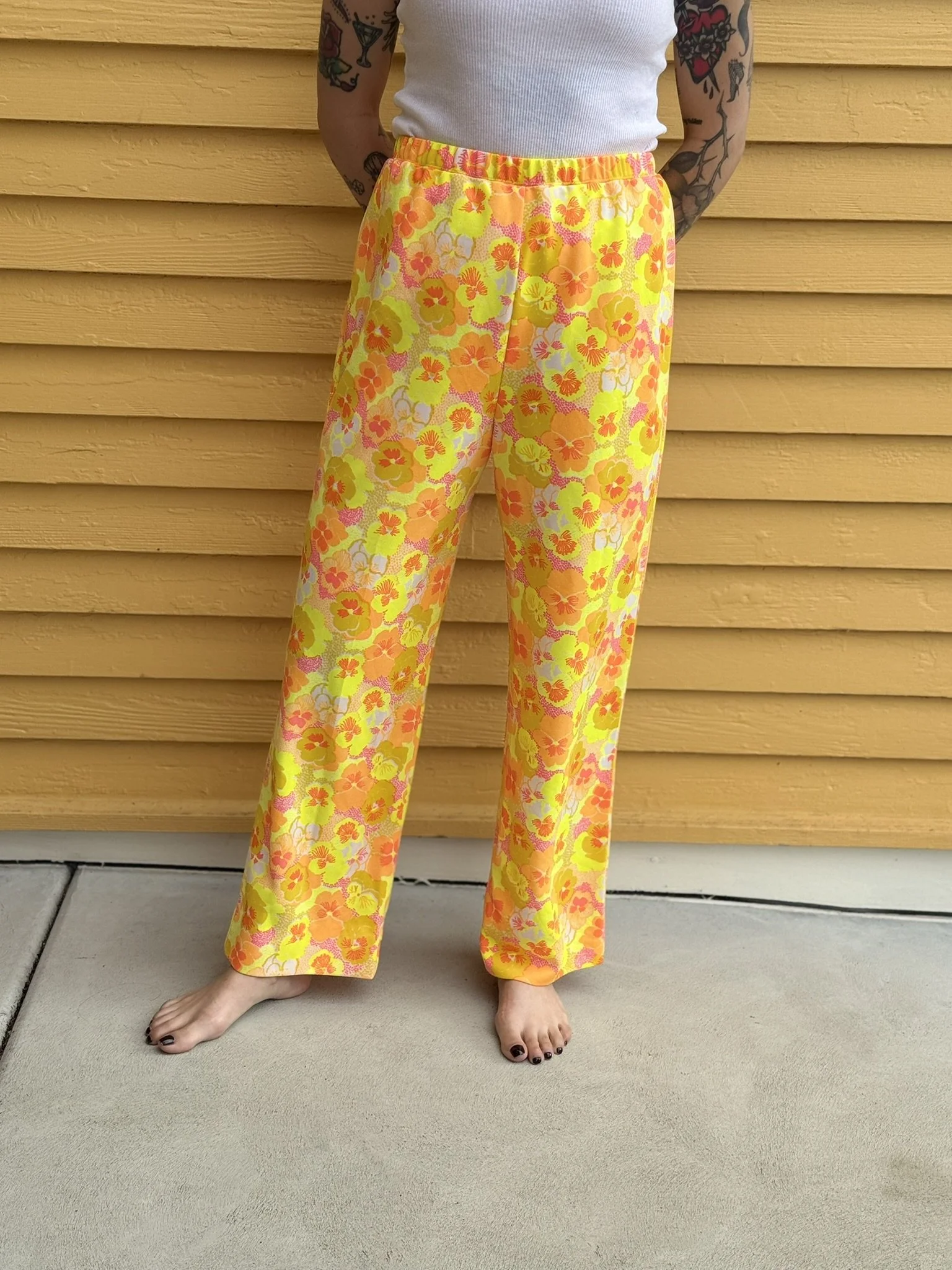 1970s Neon Floral Trousers by The Lilly (Lilly Pulitzer)