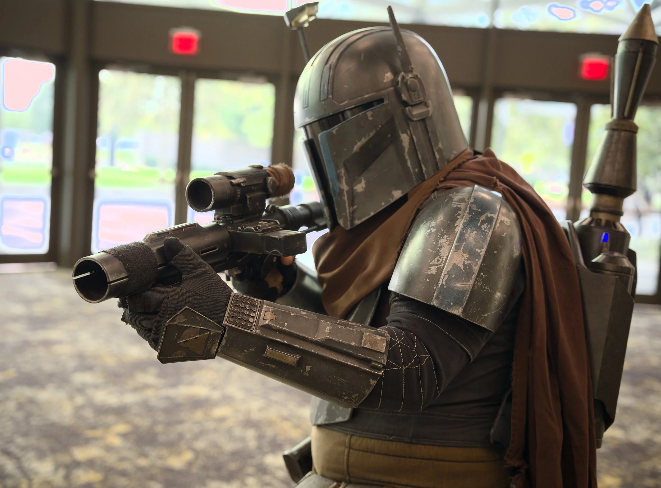 Cosplayers interacting on the GalaxyCon convention floor