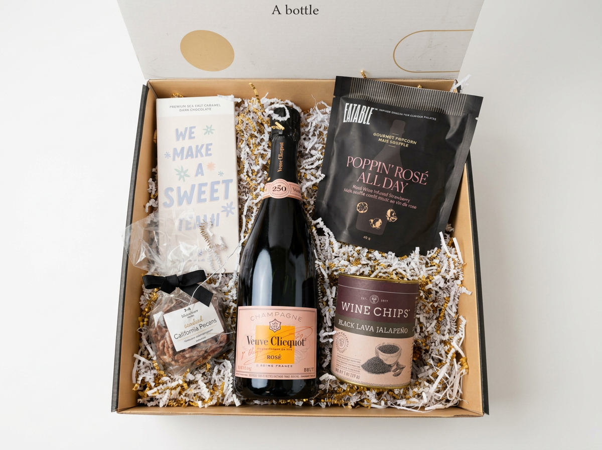 Veuve Rosé gift with gourmet snacks.png