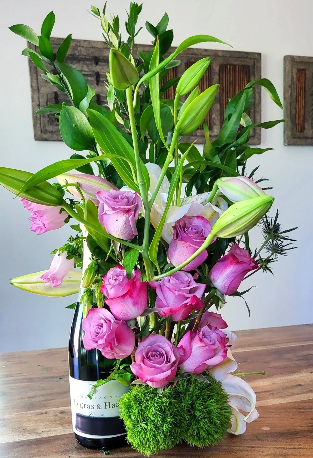Luxurious Seasonal Blooms & Champagne Gift Set
