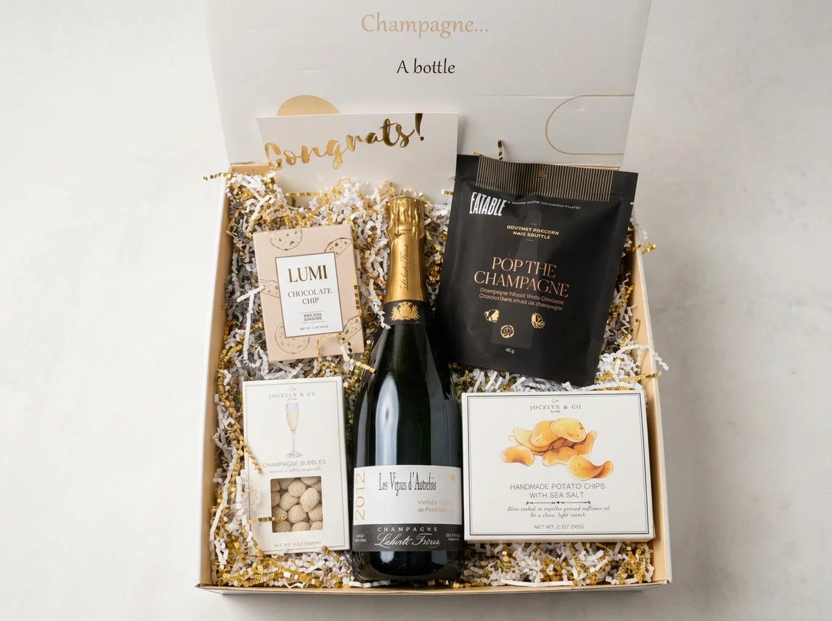 Champagne Laherte Frères 2012 Vintage luxury gift box with gourmet pairings and custom keepsake packaging by Bubles Los Angeles..png