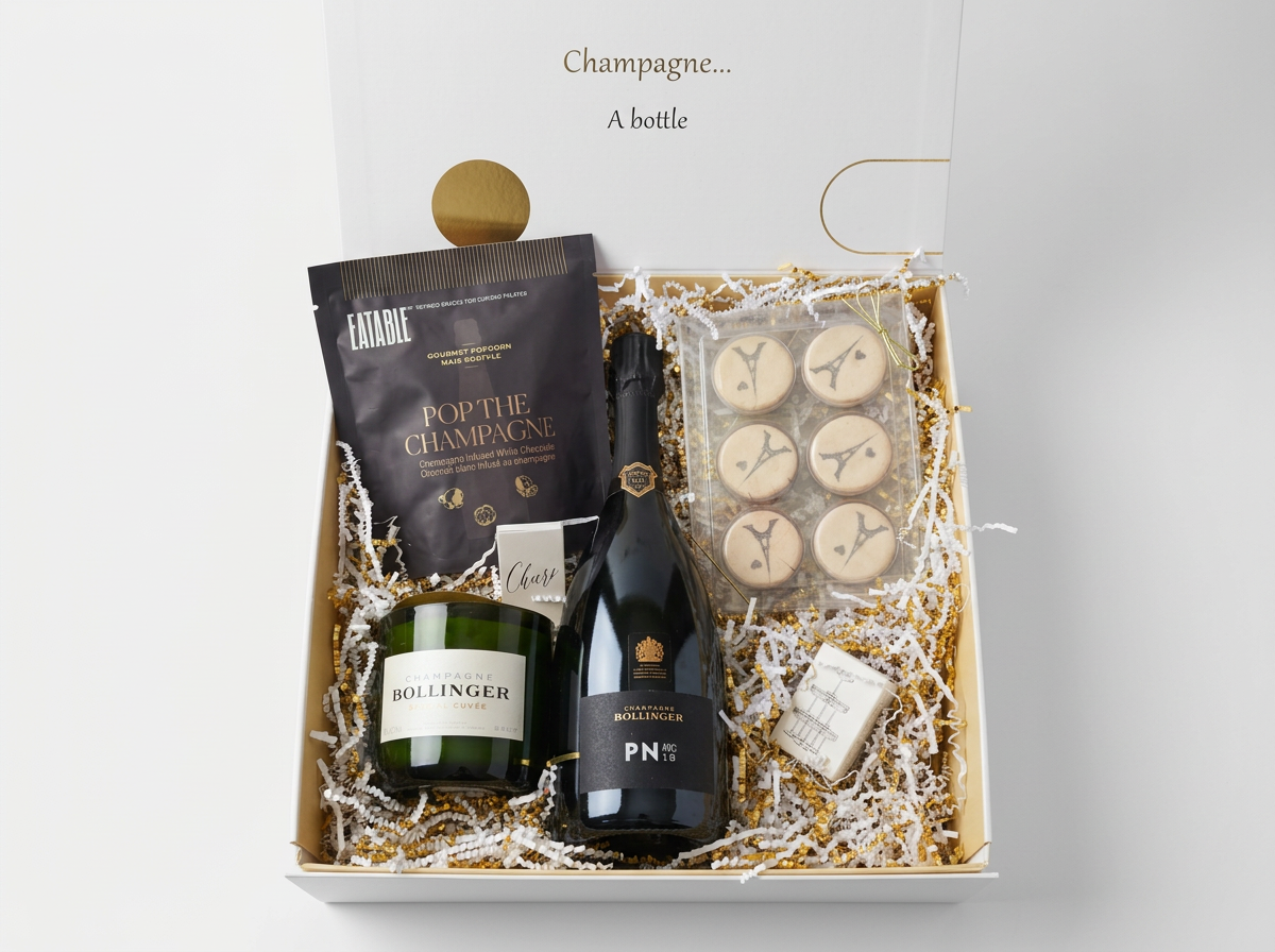 Ultimate celebration gift with Bollinger, candle and fresh macarons.png
