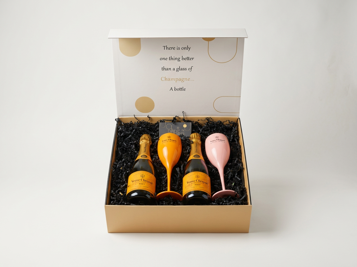 Double the fun with two bottles of Veuve Clicquot and two Acrylic flutes from the brand.png