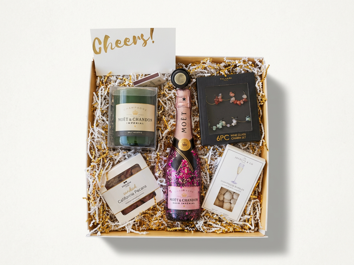 Moët & Chandon Rosé 375ml Champagne bottlepaired with candle and snacks.png