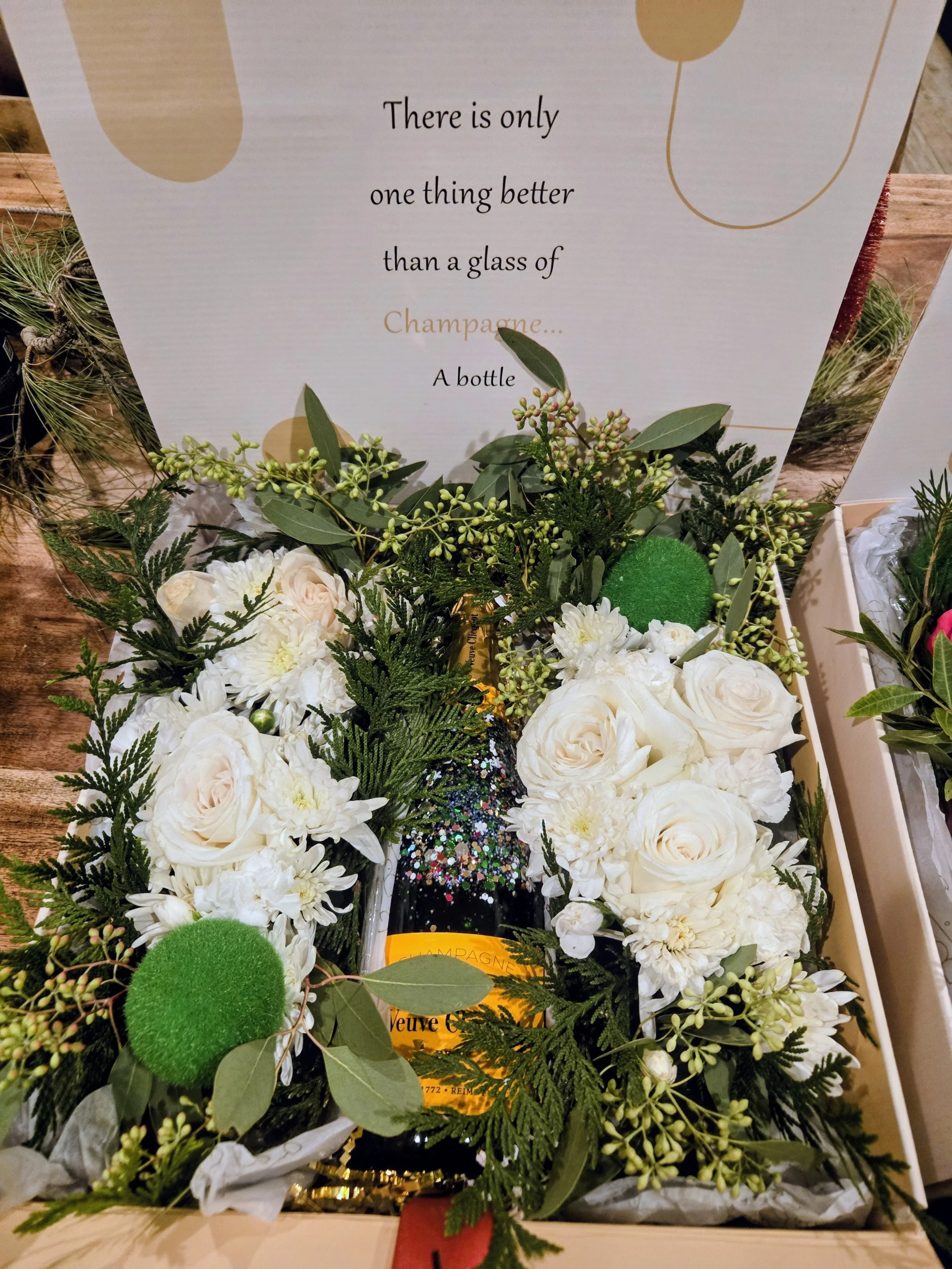Luxurious Floral & Veuve Clicquot Champagne Gift Box
