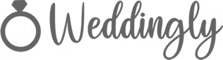 Icon of a white wedding ring next to the text 'Wedding' on a black background.