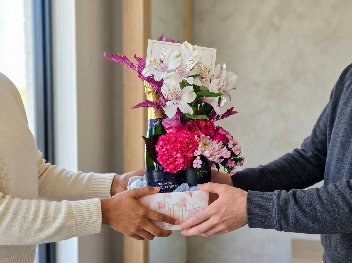 flowers and champagne beiong delivered.png