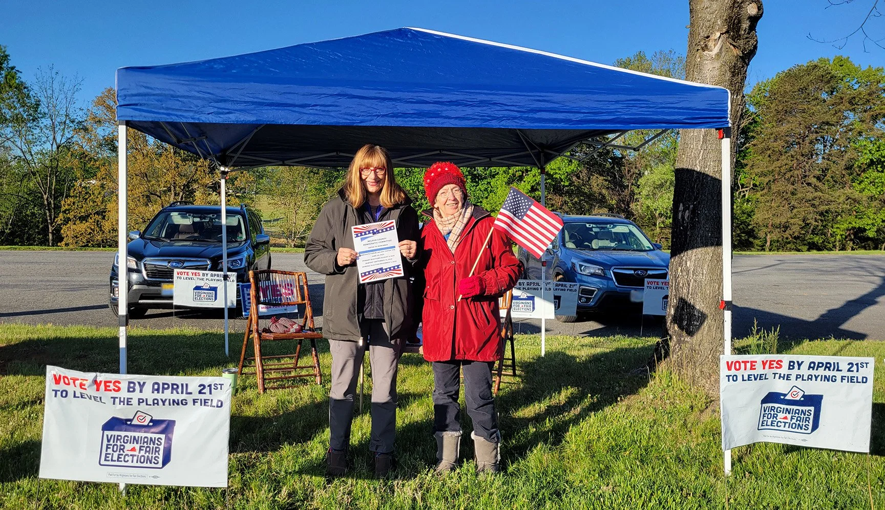 Voter turnout early this morning was about as brisk as the weather here in Nelson County's Rockfish Precinct! Come on out and vote YES for congressional redistricting that will help stop Trump's power grab. Polls close throughout the county at 7 p.m.