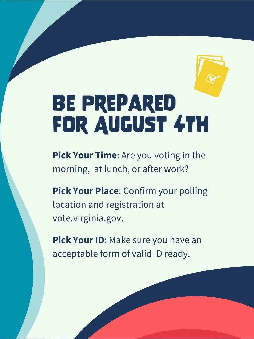Find your polling place and see who's on the ballot in the Aug. 4 primary election.
elections.virginia.gov/casting-a-ballot/polling-place-lookup/