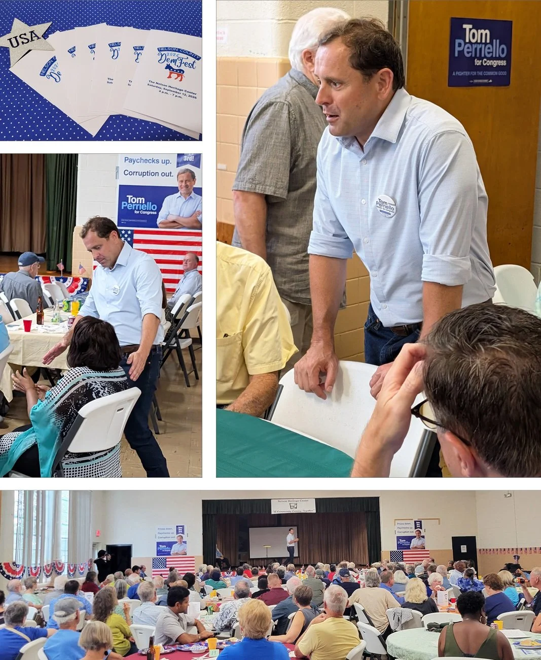 Our DemFest 2026 was a rousing success on so many levels, and we&rsquo;re particularly proud of the warm Nelson County welcome given to VA-05 congressional candidate @tomperrielloforcongress We're close to "putting this district back in the hand