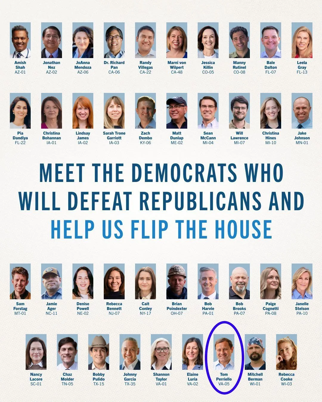 Look who's getting national recognition from the Democratic Party! Tom Perriello, our congressional candidate from the Fifth District, has earned it. Now, it's up to us to help him finish strong. Vote @tomperrielloforcongress on Nov. 3!