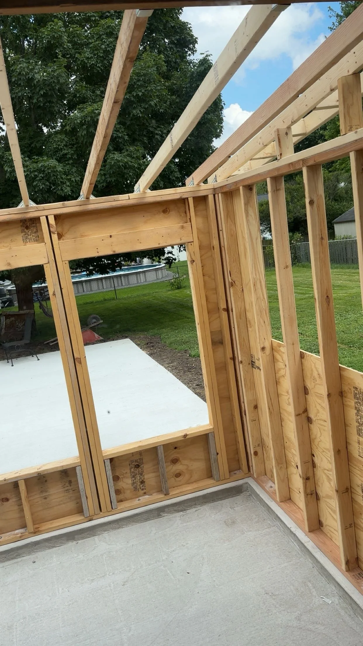 Three Seasons Porch - Walls Going Up
