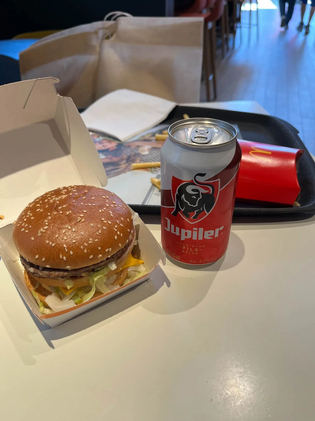 Brussels – McDonald's. It's a tradition that we go to this McDonald's and have a Juplier with our meal.