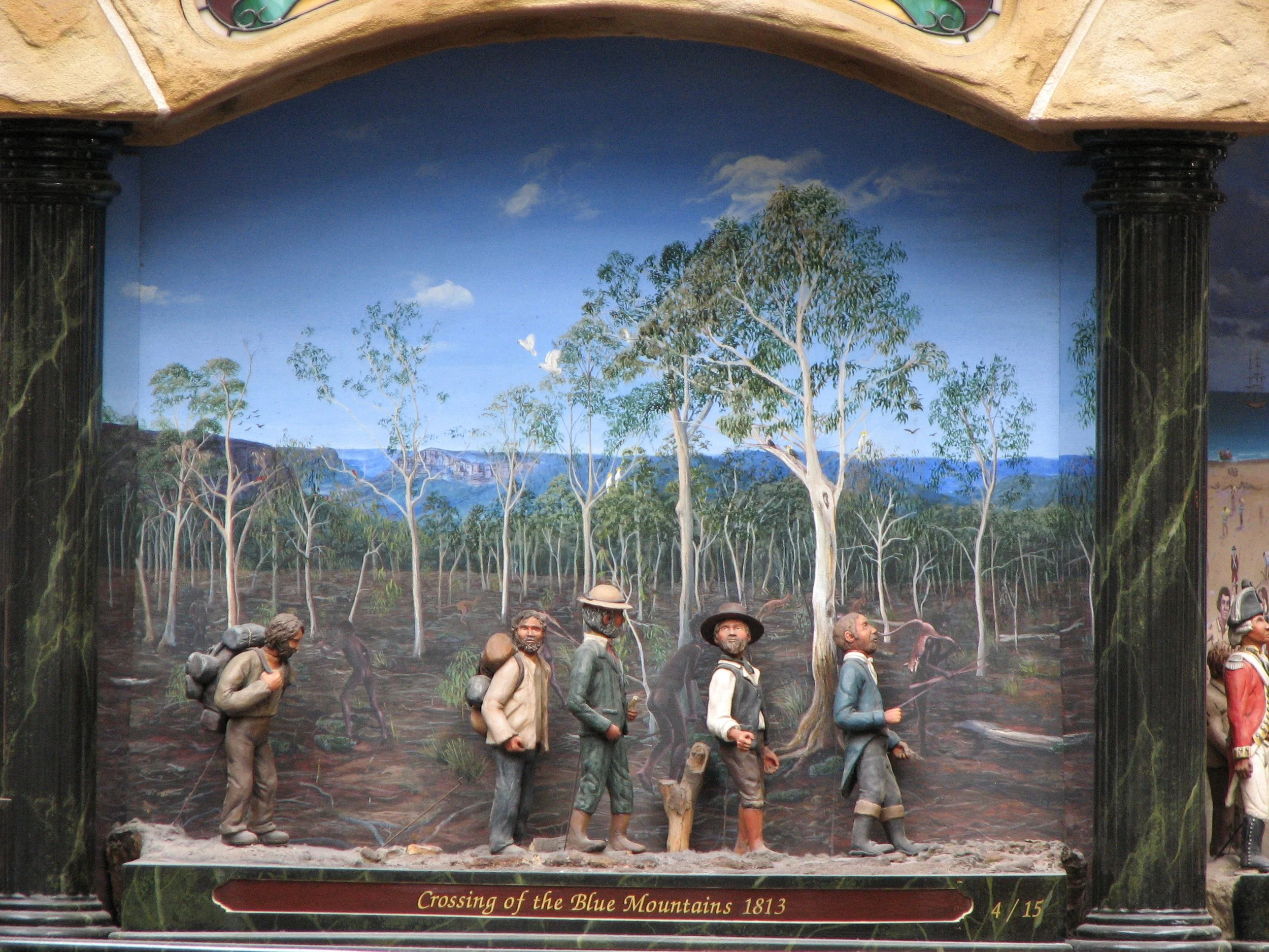 Detail from the clock in the Queen Victoria Building