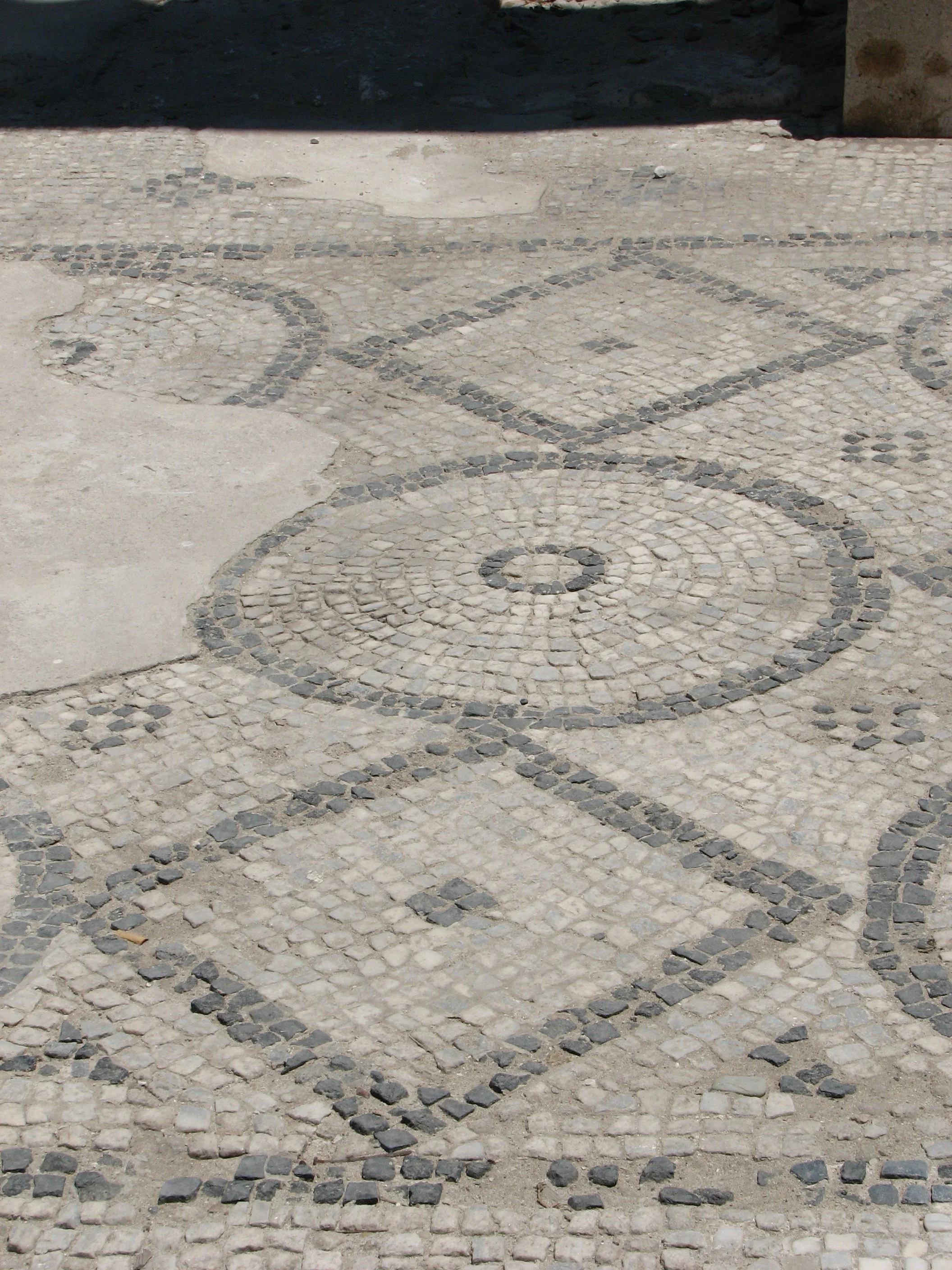 The Ancient Roman Amphitheater, Alexandria - a close up of the mosaic