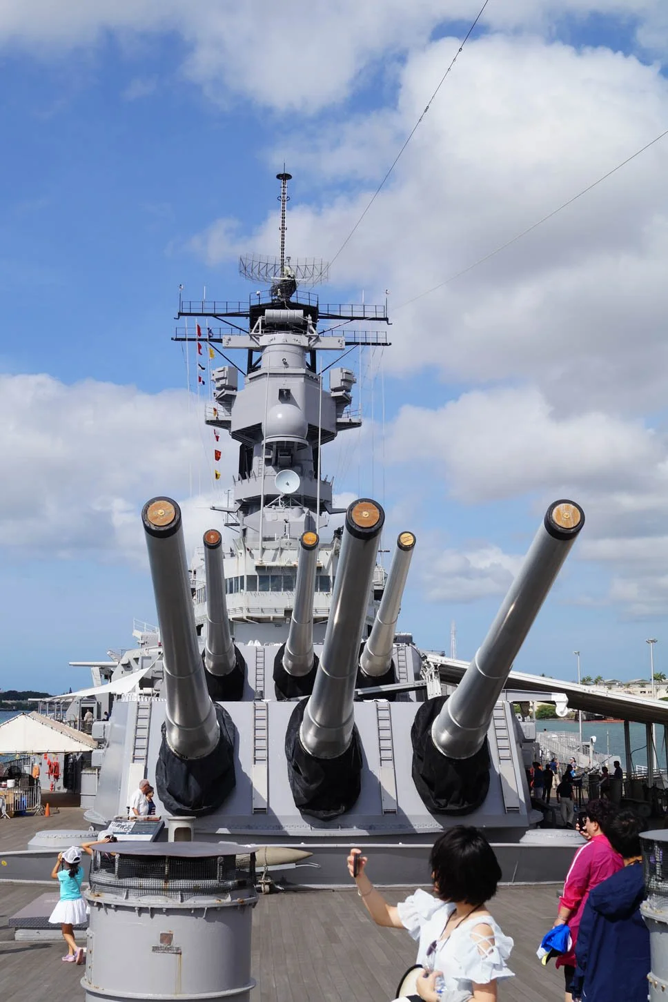 Oahu - Guns of the USS Missouri. This is the ship on which the Japanese surrender took place, ending the WWII in the Pacific