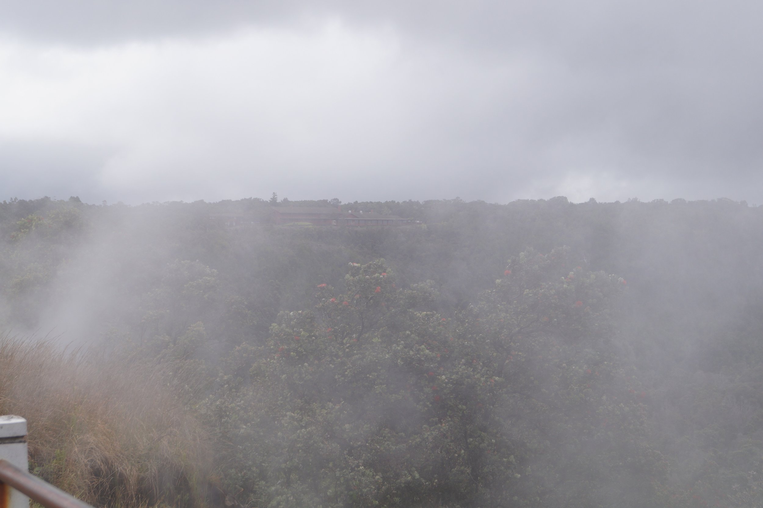 Volcanoes National Park - Steam Vents with Visitor Center Close to Rim