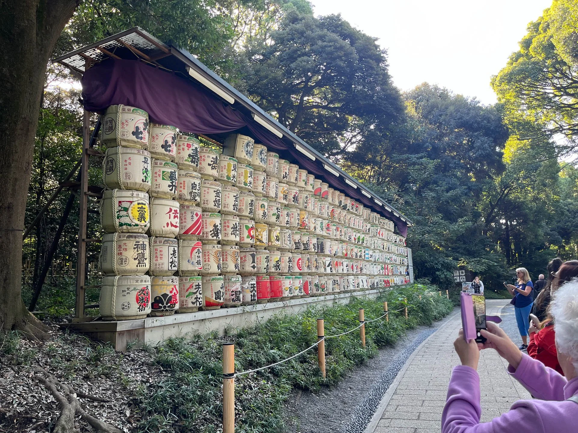 Tokyo - Barrels of Sake wrapped in straw at Meji-Jingu Shrine
