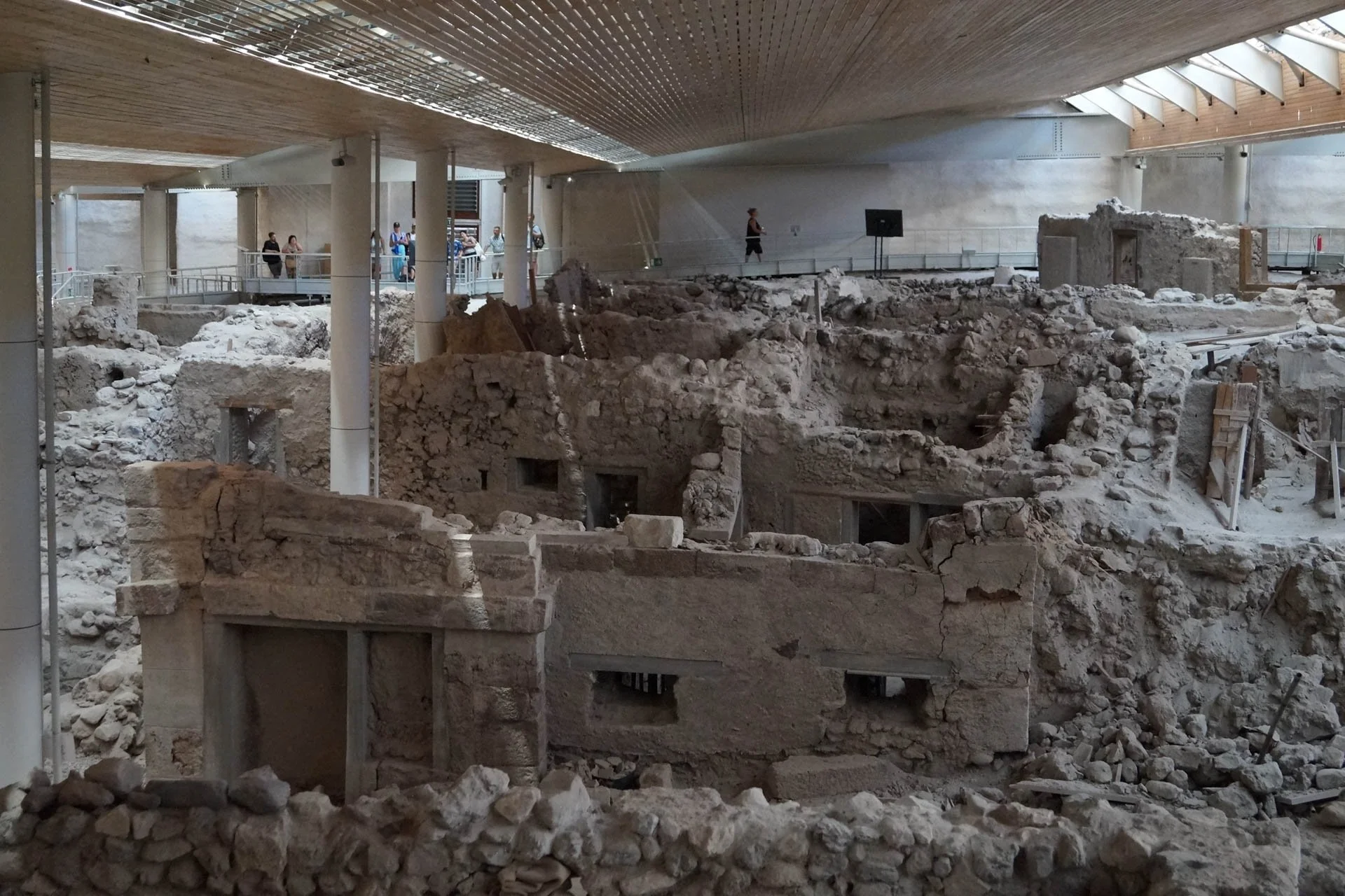 Santorini - Double Horn Square Building in Akrotiri