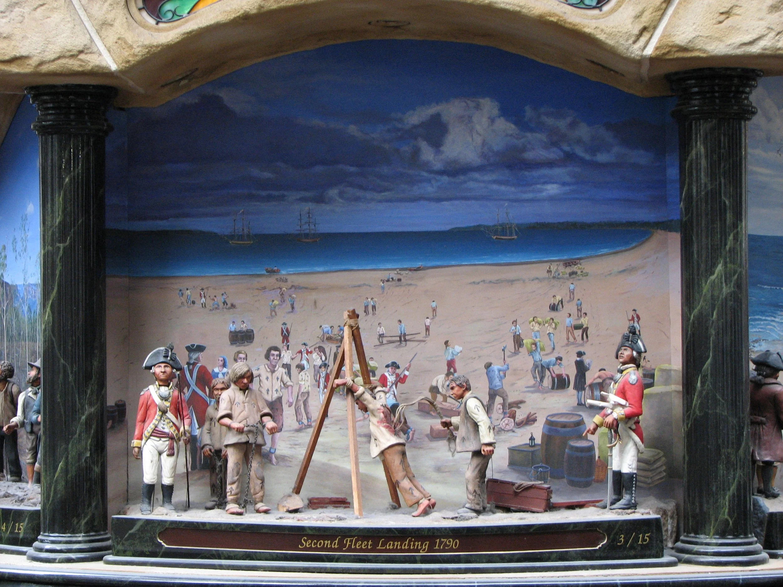 Detail from the clock in the Queen Victoria Building