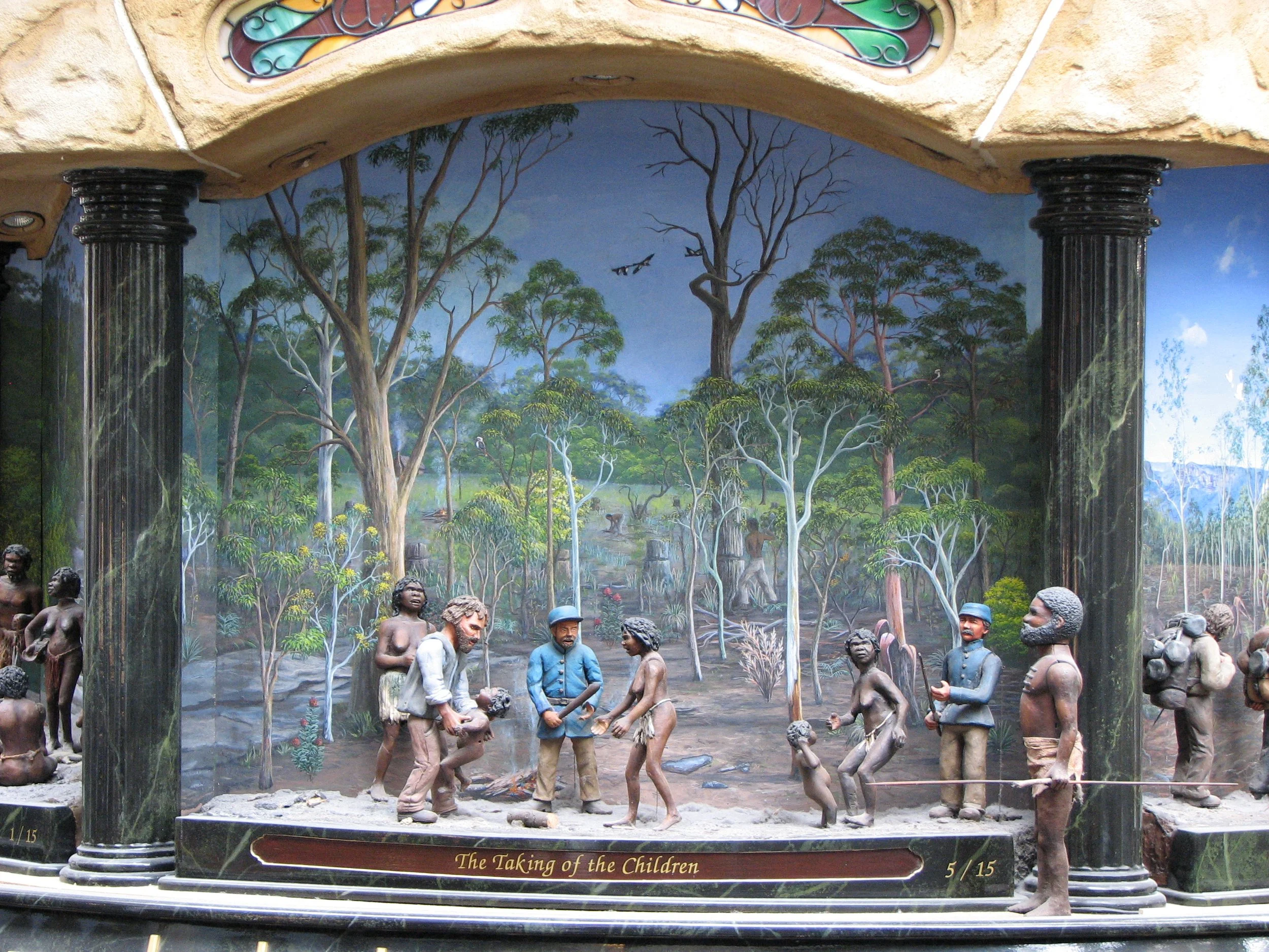 Detail from the clock in the Queen Victoria Building