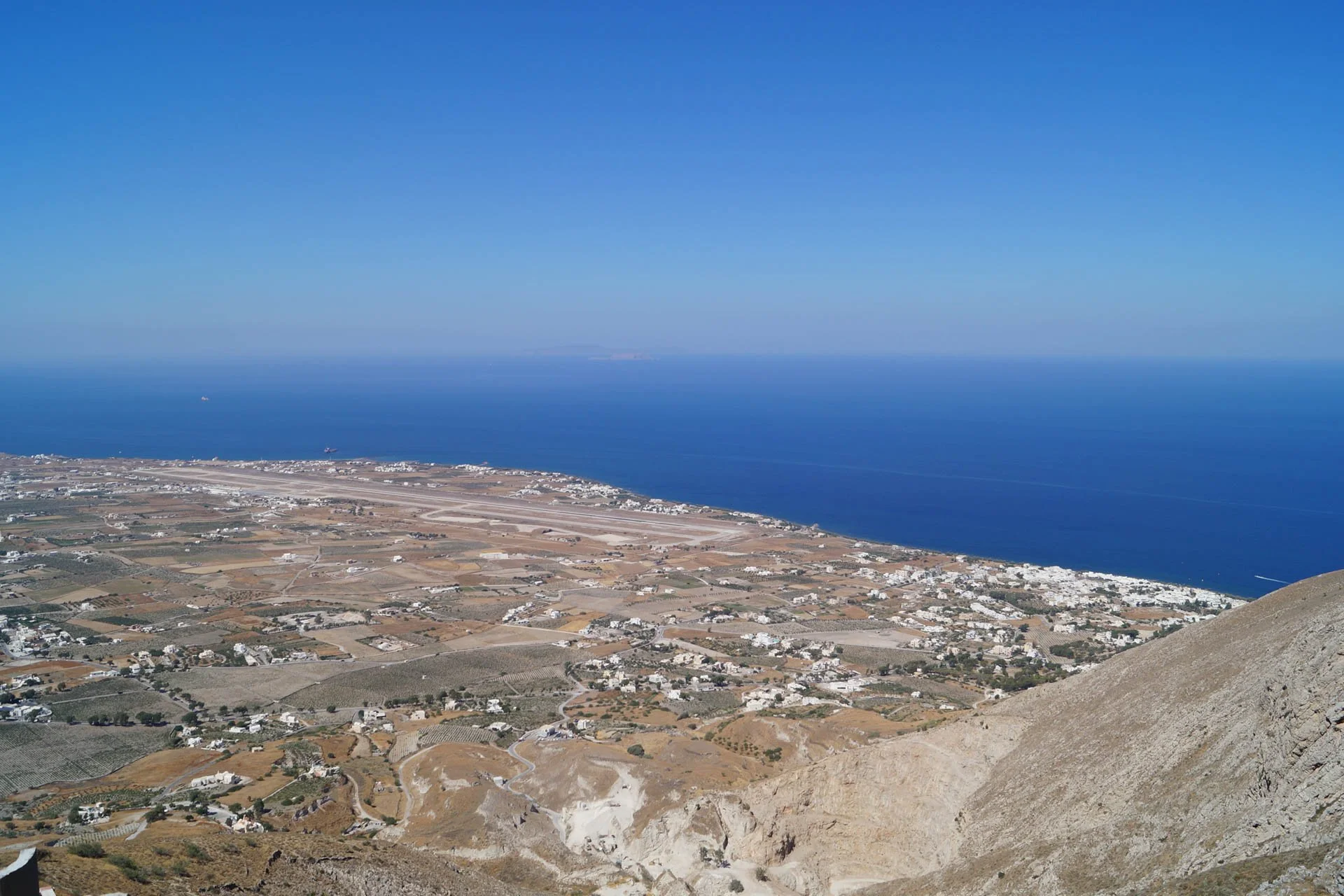 Santorini - View from Pyrgos Village, the highest point on Santorini